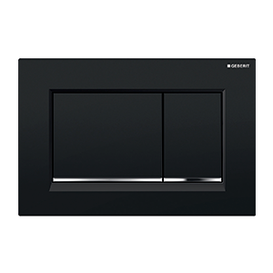 Клавиша смыва для унитаза, Geberit, Sigma30, шгв 246*12*164, цвет-черный/глянцевый хром/черный