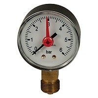 Манометр 1/4" 0-10 бар, тыльное соединение