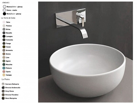 Раковина, CIELO, Shui, шгв 400*400*185, отверстия для смесителя-отсутствуют, цвет-Gloss Black