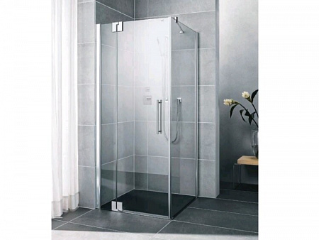 Дверь, Kermi, Pasa XP, шв 1400*2000, петли-справа, серебристый глянцевый, цвет стекла-прозрачный, KermiCLEAN