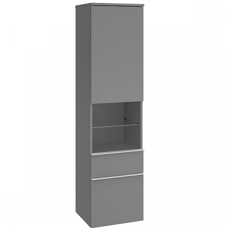 Шкаф-пенал, Villeroy&Boch, Venticello, шгв 404*372*1546, цвет-серый глянцевый