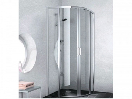 Душевое ограждение, Kermi, Liga, шгв 1000*1000*2000, серебристый глянцевый, цвет стекла-прозрачный