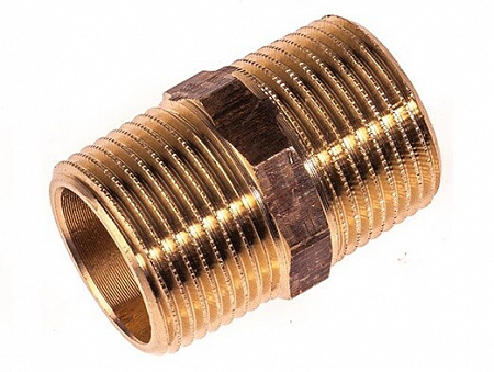 Ниппель, НН, 2 1/2", бронза, равнопроходной